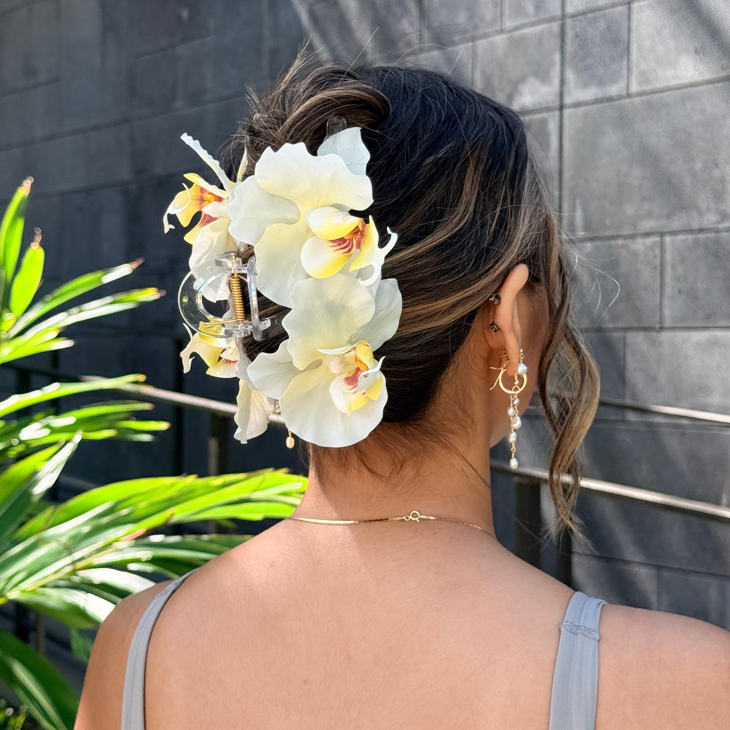 Double Orchid - sunlit ivory