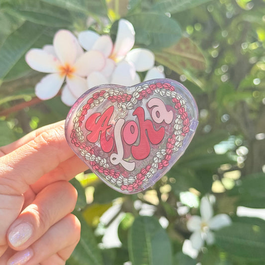 Lei Hearts - Pikake pink