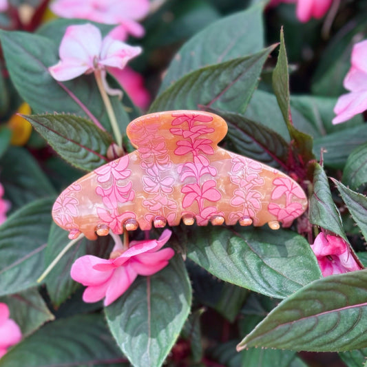 Plumeria Lei - tan mini bucha