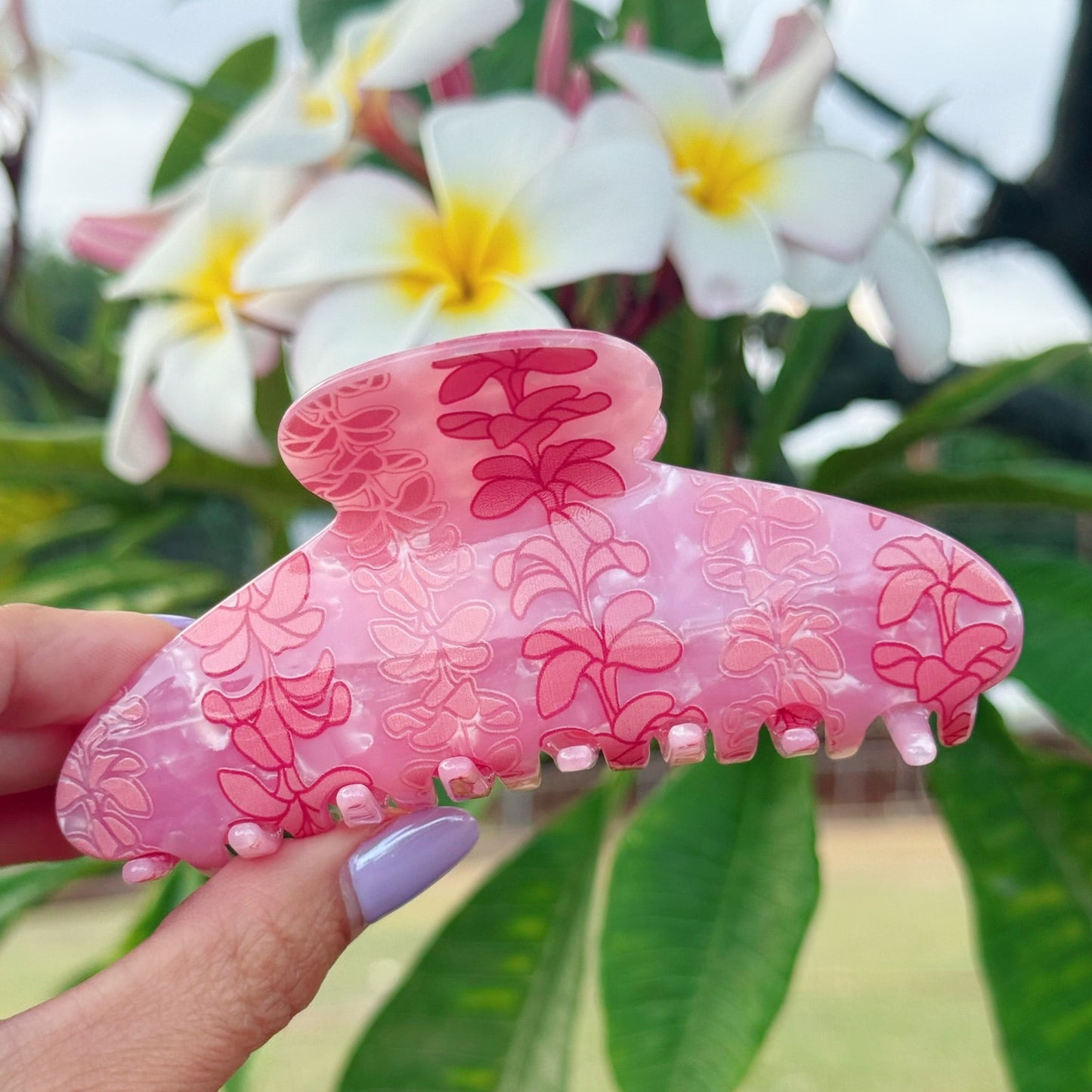 Plumeria Lei - pink mini bucha