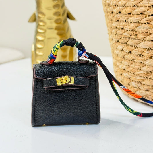 Hermes Kelly-Inspired Leather Bag Charm