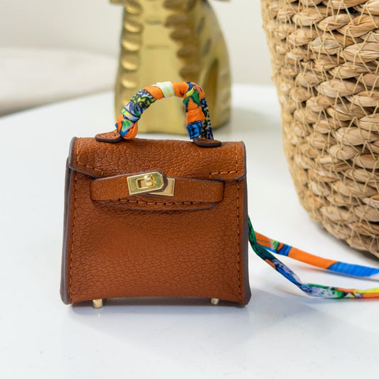 Hermes Kelly-Inspired Leather Bag Charm