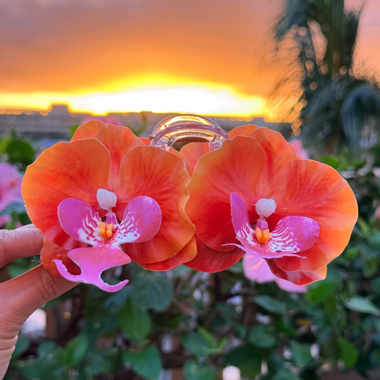 Double Orchid - amber