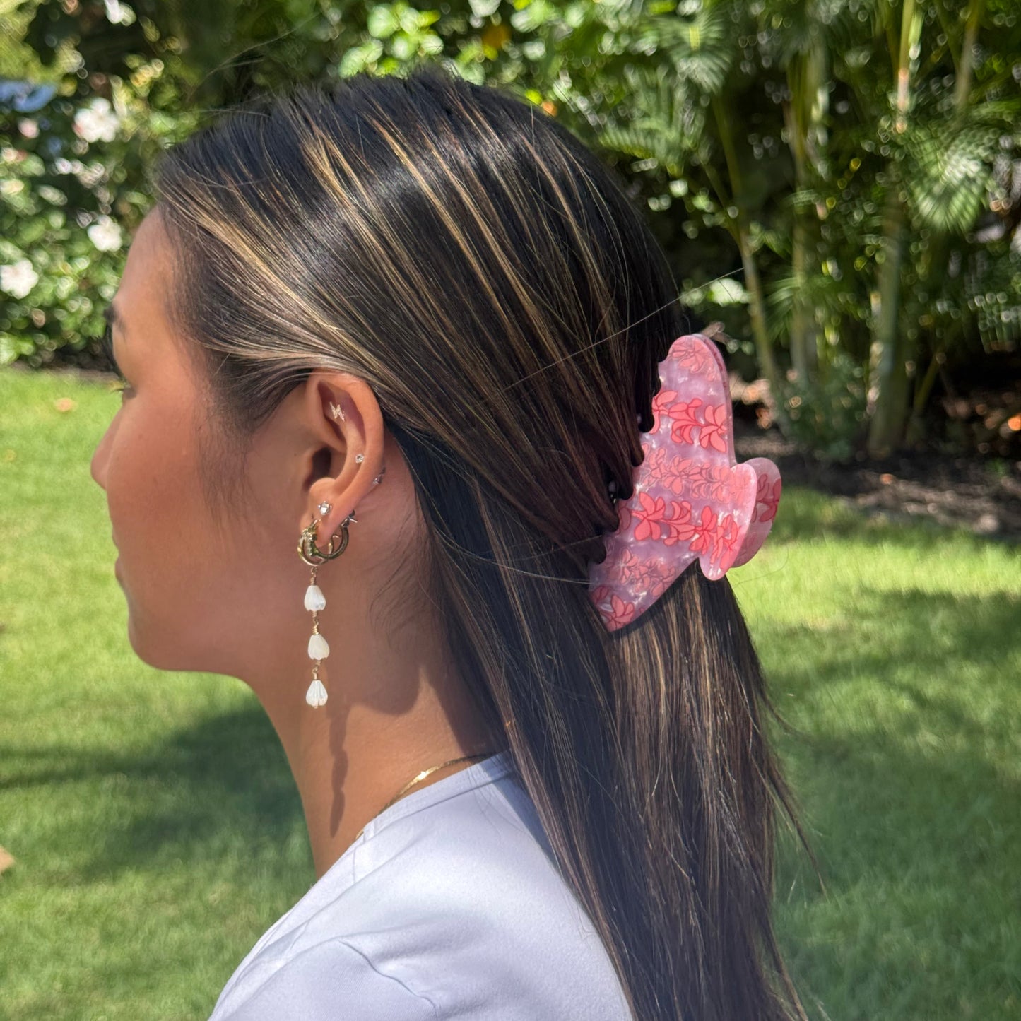 Plumeria Lei - pink mini bucha