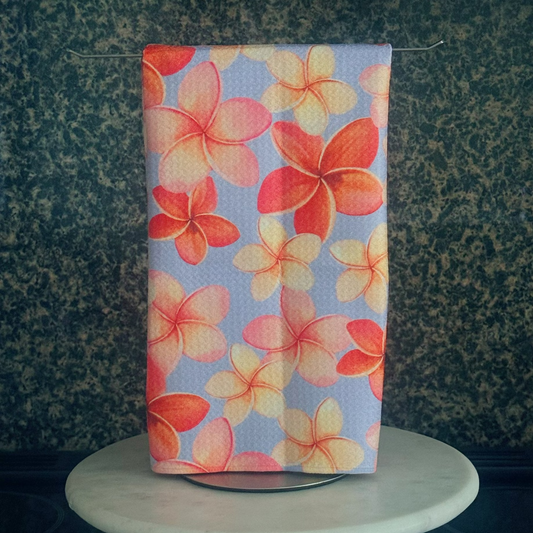 Watercolor Plumeria Mircrofiber Towel| Collab x Reiko
