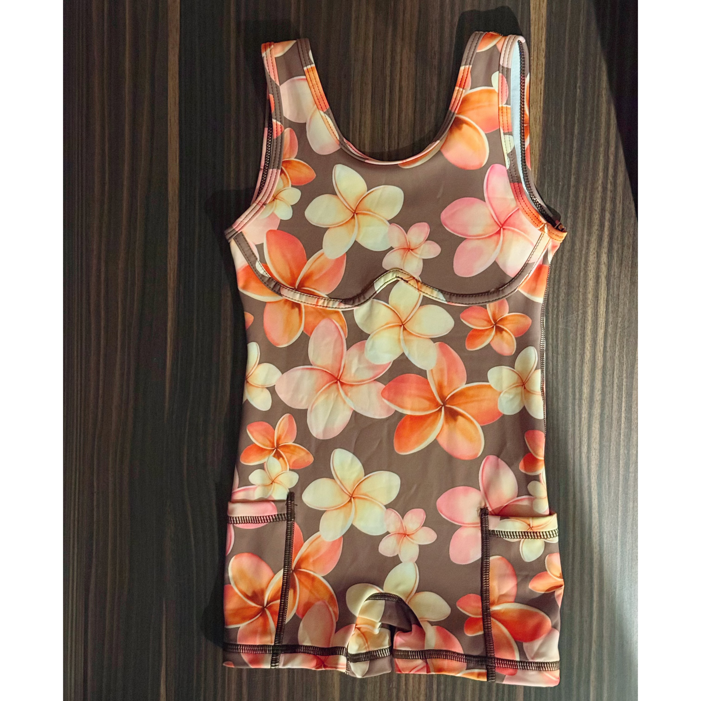 Kyla Romper mini Plumeria Watercolor