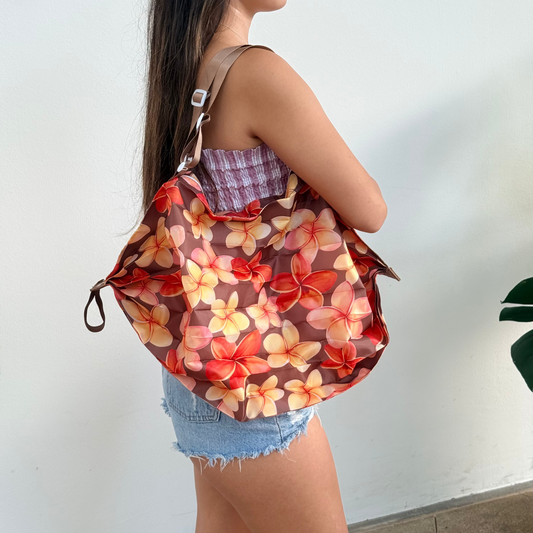 Plumeria Watercolor Shappa Tote
