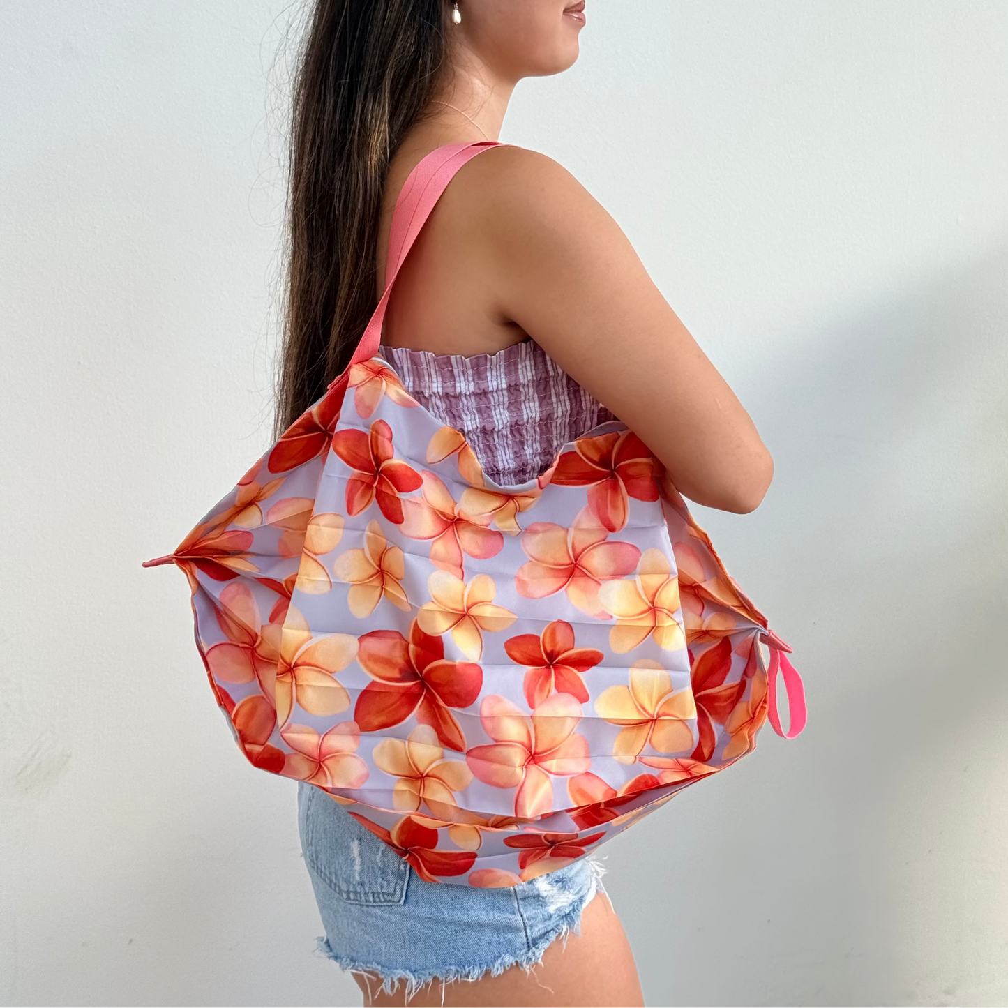 Plumeria Cashmere Watercolor Shappa Tote