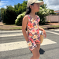 Kyla Romper mini Plumeria Watercolor