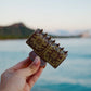 Plumeria Squares Rectangle Hair Claw