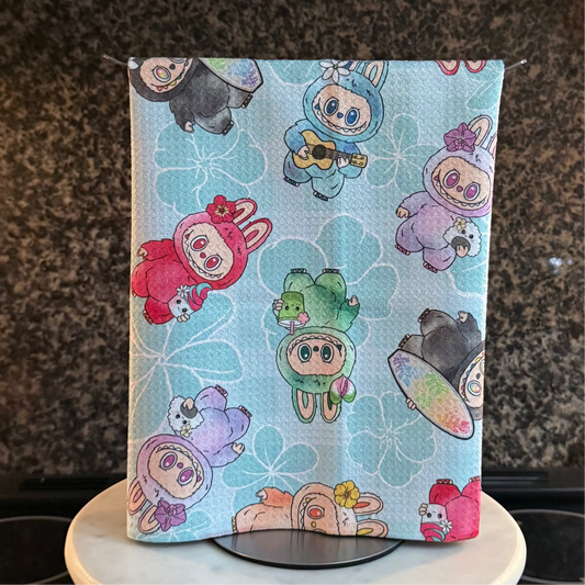 Leibubu Palaka Puas Microfiber Towel Blue | Collab x Reiko