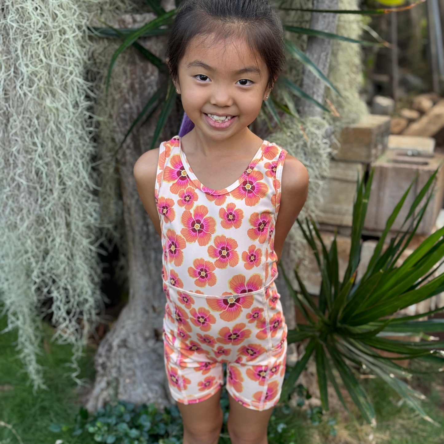 Keiki Romper Rainbow Hibiscus