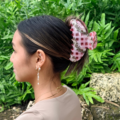 Guava Palaka Hair Claw | Collab x MSNJ Arts