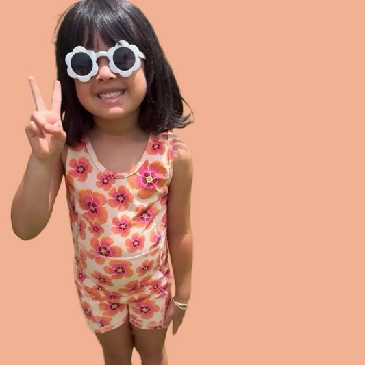 Keiki Romper Rainbow Hibiscus