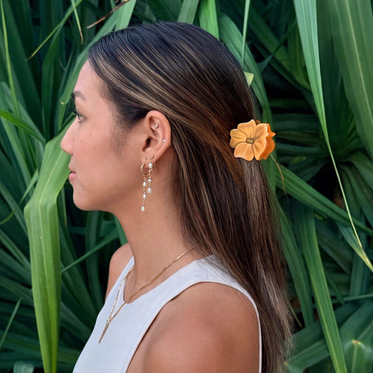 Mini Painted Puakenikeni Hair Claw