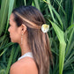Mini Painted Ivory Anthurium Hair Claw