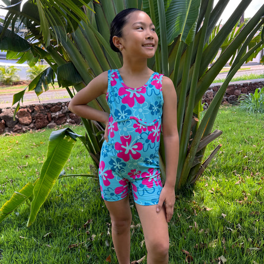 Keiki Romper Retro Hibiscus