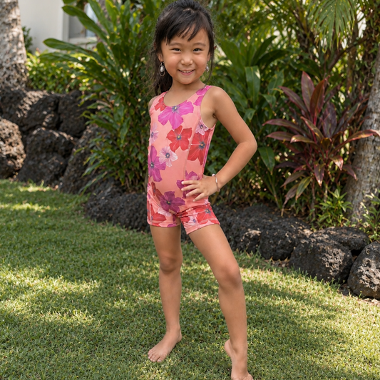 Mini Rissa Active Romper | Hau Watercolor